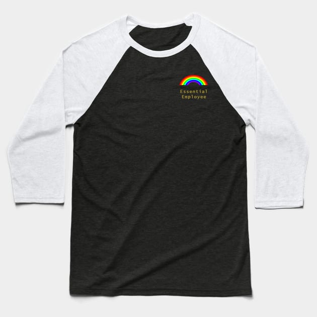 Small Essential Employee Meme Rainbow Baseball T-Shirt by ellenhenryart